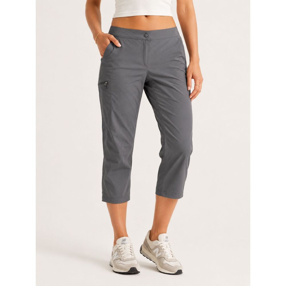 L.L.Bean Hiking Capri Pants Womens 18 Petite Gray Quick Dry Outdoor‎ Trail